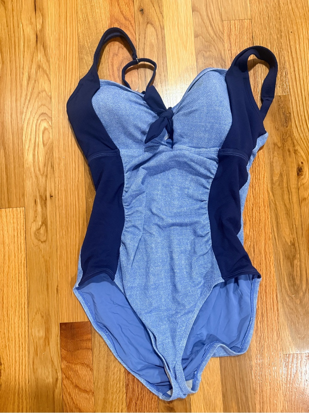 Tommy Bahama Blue one-piece bathing suit with tie